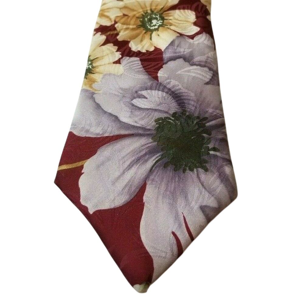 Camden Court Floral Silk Mens Neck Tie Flowers Neckwear Flower Necktie